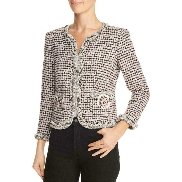 Rebecca Taylor Houndstooth Tweed Jacket 